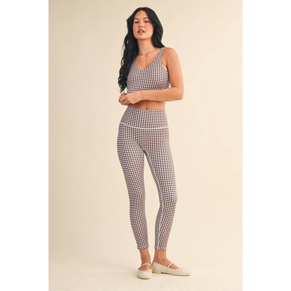 KIMBERLY C - Gingham Print Aligned Performance Cropped Tank Top by KIMBERLY C