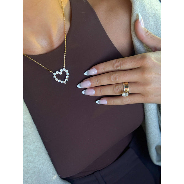 CHANSUTTPEARLS - DIAMOND HEART NECKLACE