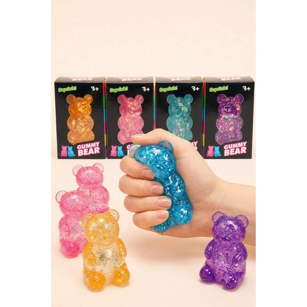 JOSSLYN by wall to wall - Squishy Glitter Bear Stress Relief Toy 12-pc Set | 40BTS427
