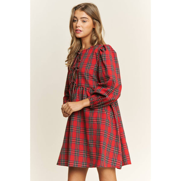 Green Christmas Plaid Dress