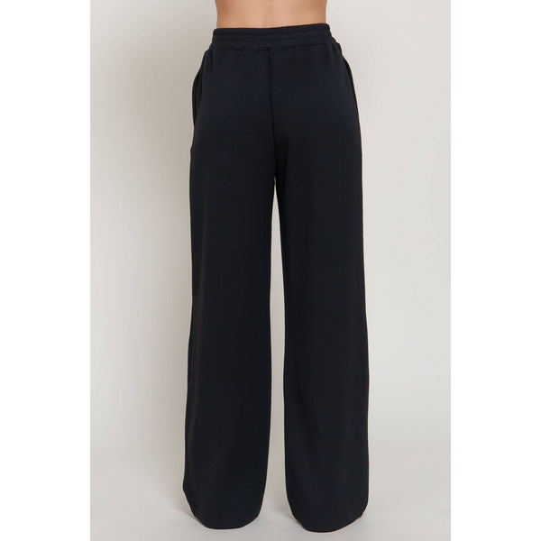 Elastic Waist Soft Modal Scuba Wide Pants