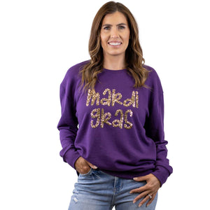 The Royal Standard - Mardi Gras Sequin Sweatshirt   Purple/Gold   -Asst.