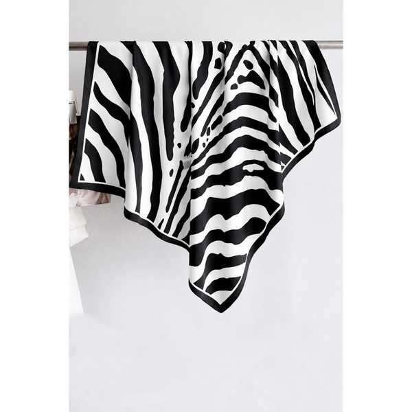 Large Vintage Zebra Print Bandana Scarf