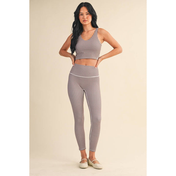 KIMBERLY C - Gingham Print Aligned Performance Cropped Tank Top by KIMBERLY C