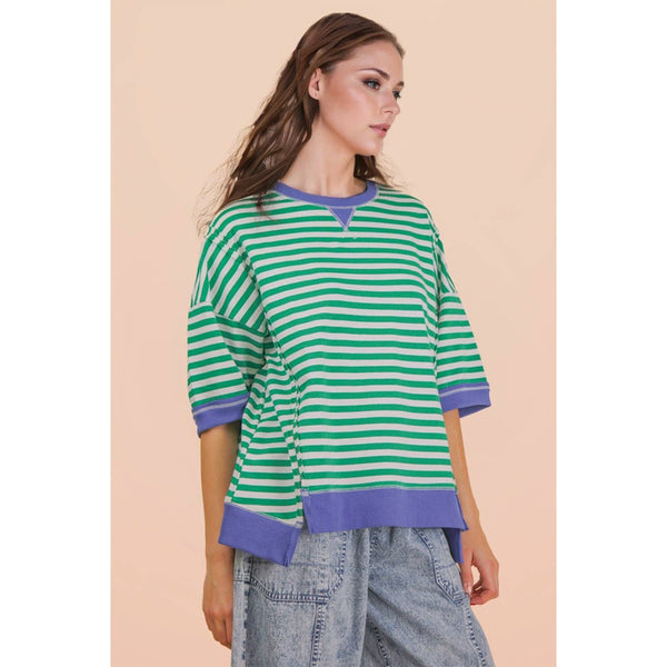 Oversized Stripe Casual Knit Top