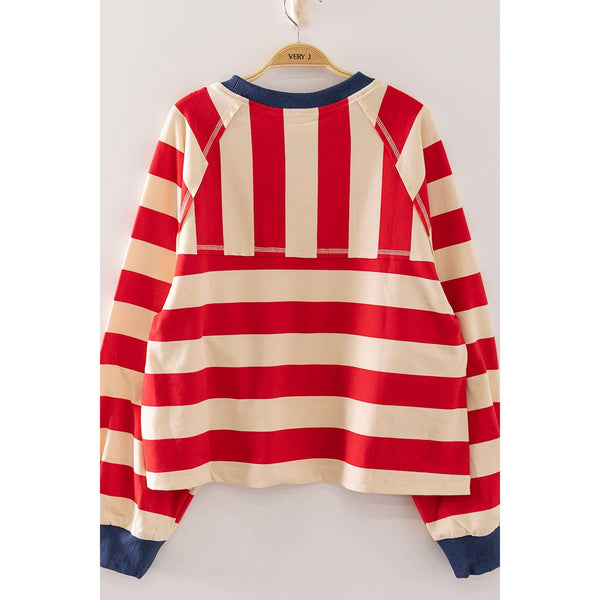 Casual Stripe Cropped Top