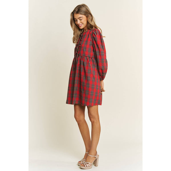 Green Christmas Plaid Dress