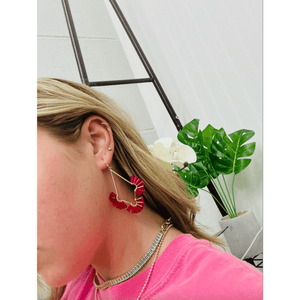 Fanned Crystal And Gold 2" Earring - Southern Roots Clothing Company