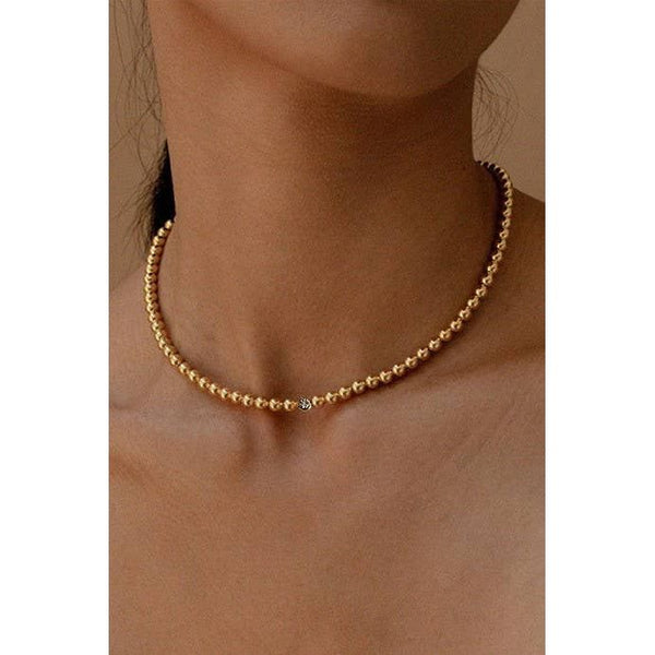 18K STAINLESS STEEL TARNISH FREE BEADED NECKLACE