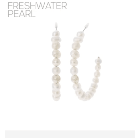Freshwater Pearl 2" Hoop Earring - Southern Roots Clothing Company