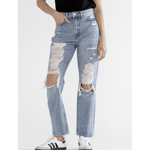 Gavi Super Distressed Straight Leg Jean - Southern Roots Clothing Company