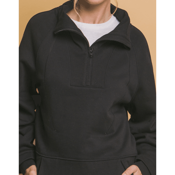 Half Zip Sweatshirt With Funnel Neck - Southern Roots Clothing Company