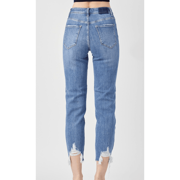 High Rise Cropped Jean with Raw Hem - Southern Roots Clothing Company