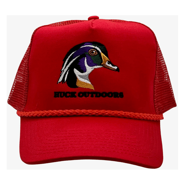 Huck Outdoors Red Woodie Classic Trucker Hat - Southern Roots Clothing Company