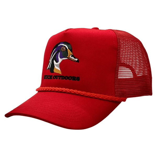Huck Outdoors Red Woodie Classic Trucker Hat - Southern Roots Clothing Company