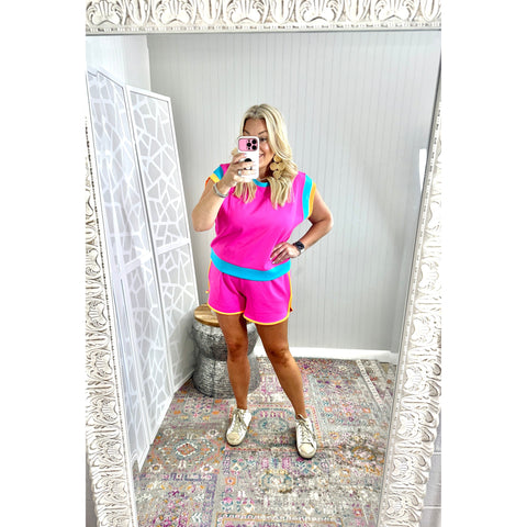 Neon Colorblock Shorts