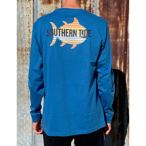 Southern Tide Long Sleeve  Paddleboarder Tee - Atlantic Blue