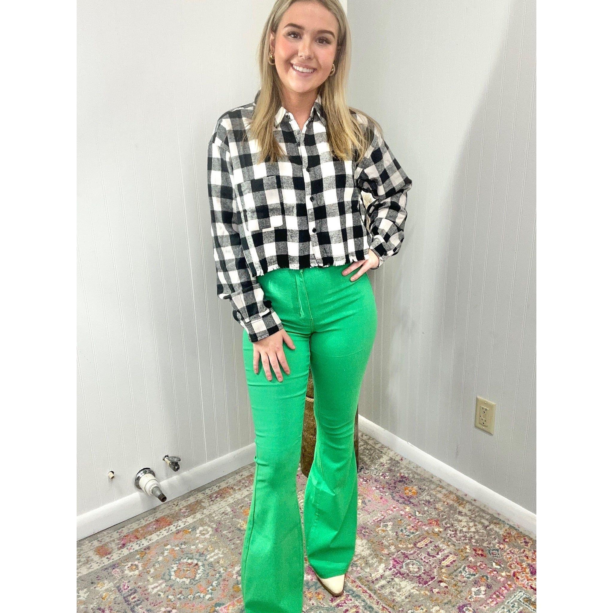 Kelly Green Super Flares  Southern Roots Clothing Company