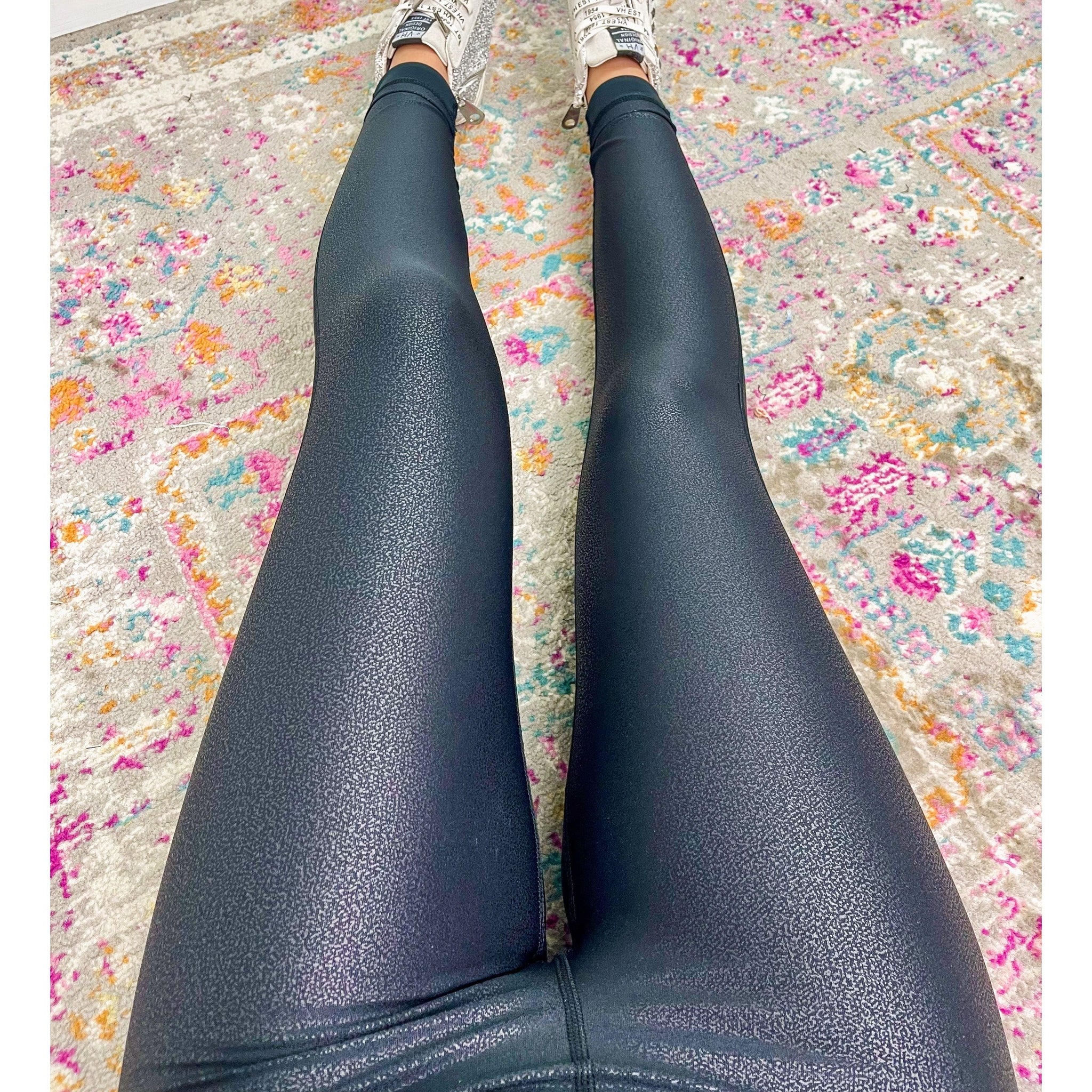 Leather Look Crossover Leggings - Southern Roots Clothing Company