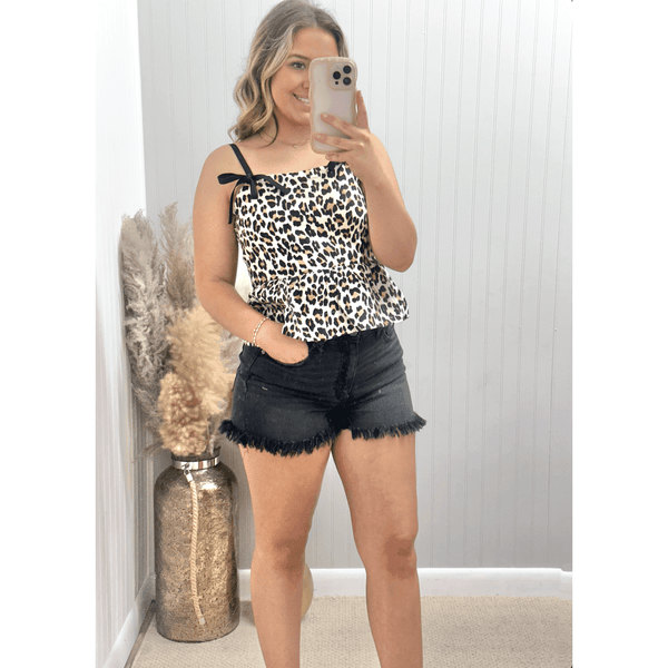 Leopard Bow Tank Top - Southern Roots Clothing Company