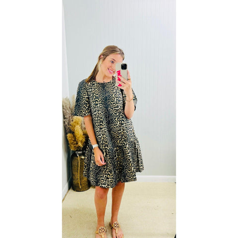 Leopard Print Denim Dress - Southern Roots Clothing Company