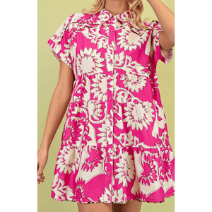 Meadow Bloom Tiered Shirt Dress - Southern Roots Clothing Company