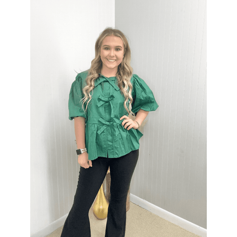 Peplum Bow Tie Top - Southern Roots Clothing Company