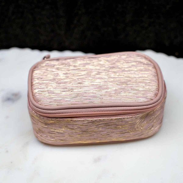 Shine Bright Jewelry Organizer Pink/Gold 5.5x2x3.5 - Southern Roots Clothing Company