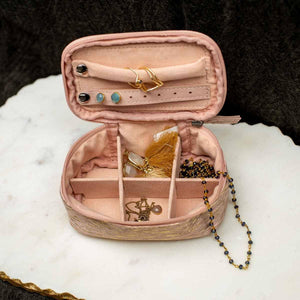 Shine Bright Jewelry Organizer Pink/Gold 5.5x2x3.5 - Southern Roots Clothing Company