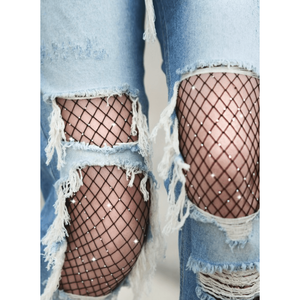 Shine Bright Scattered Rhinestone Fishnets - Southern Roots
