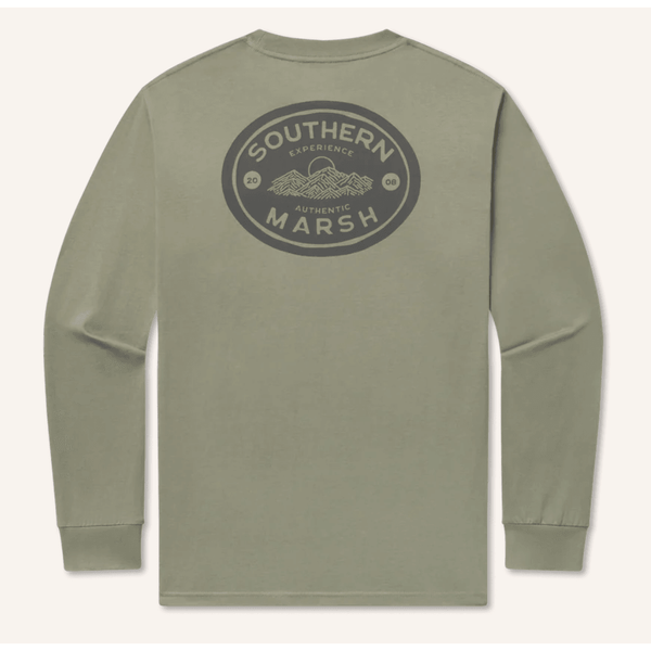Southern Marsh Branding LS - Mountain Medallion - Bay Green - Southern Roots Clothing Company