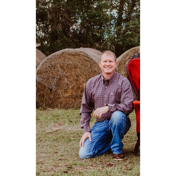Southern Marsh Sabine Washed Check Dress Shirt - Grey & Red - Southern Roots Clothing Company