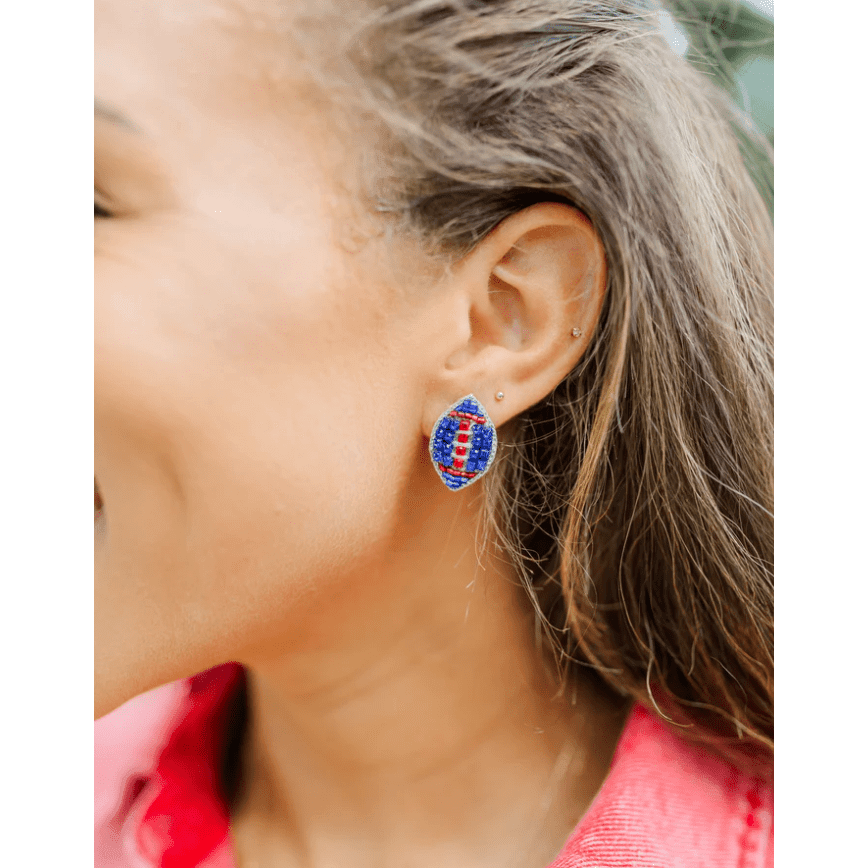 Taylor Shaye - Beaded Football Stud - Southern Roots Clothing Company