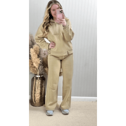 Wide Leg Sweatpants - Khaki - Southern Roots Clothing Company