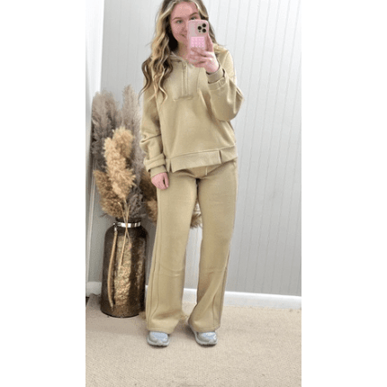 Wide Leg Sweatpants - Khaki - Southern Roots Clothing Company